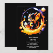 Invitation d'anniversaire du dragon (Devant / Derrière)