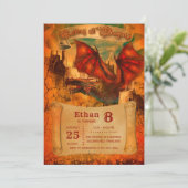 Invitation d'anniversaire du dragon (Debout devant)