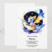 Invitation d'anniversaire du dragon (Devant / Derrière)