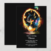 Invitation d'anniversaire du dragon (Devant / Derrière)