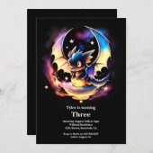 Invitation d'anniversaire du dragon (Devant / Derrière)
