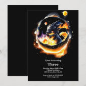 Invitation d'anniversaire du dragon (Devant / Derrière)