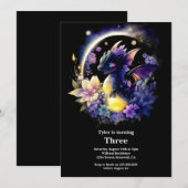 Invitation d'anniversaire du dragon (Devant / Derrière)