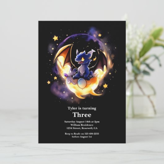 Invitation d'anniversaire du dragon (Debout devant)