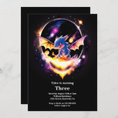Invitation d'anniversaire du dragon (Devant / Derrière)