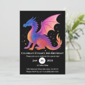 Invitation d'anniversaire du dragon à ailes crépus (Debout devant)