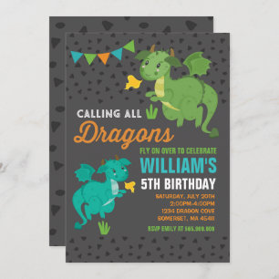 Invitation d'anniversaire du dragon Fête des Cheva