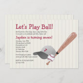 Invitation d'anniversaire du fan de baseball (Devant / Derrière)