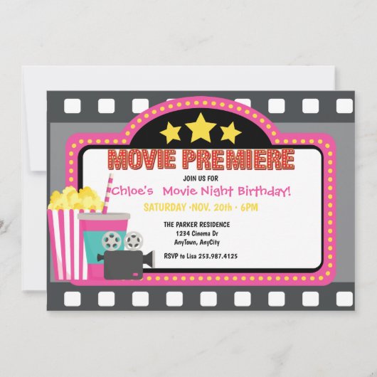 Invitation d'anniversaire du film (Devant)