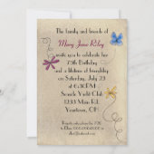 Invitation d'anniversaire du film vintage (Dos)