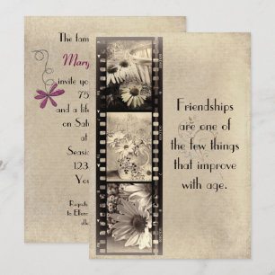 Invitation d'anniversaire du film vintage