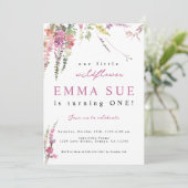 Invitation d'anniversaire du Fleur sauvage de la p (Debout devant)