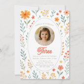 Invitation d'anniversaire du Fleur sauvage floral (Devant)