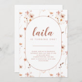 Invitation d'anniversaire du fleur sauvage Oval (Devant / Derrière)