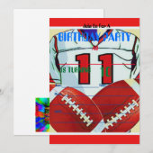 Invitation d'anniversaire du football de garçon de (Devant / Derrière)