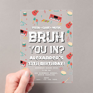 Invitation d'anniversaire du garçon Bruh Band de m