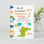 Invitation d'anniversaire du garçon Dinosaur (Debout devant)