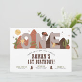 Invitation d'anniversaire du garçon Western Cowboy (Debout devant)