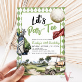 Invitation d'anniversaire du golf pour adultes de 