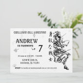 Invitation d'anniversaire du guerrier japonais - S (Debout devant)