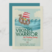 Invitation d'anniversaire du guerrier viking (Devant / Derrière)