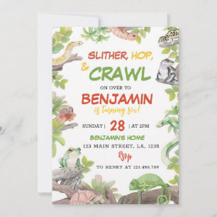 Invitation d'anniversaire du jardin des reptiles