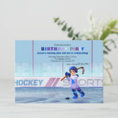 Invitation d'anniversaire du joueur de hockey (Debout devant)