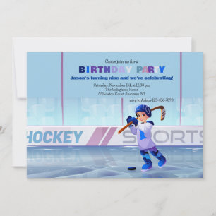Invitation d'anniversaire du joueur de hockey