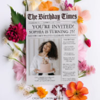 Invitation d'anniversaire du journal unique