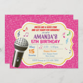 Invitation d'anniversaire du karaoké (Devant / Derrière)