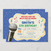 Invitation d'anniversaire du karaoké (Devant / Derrière)