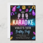 Invitation d'anniversaire du karaoké | Karaoke Par (Devant)