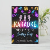 Invitation d'anniversaire du karaoké | Karaoke Par (Debout devant)