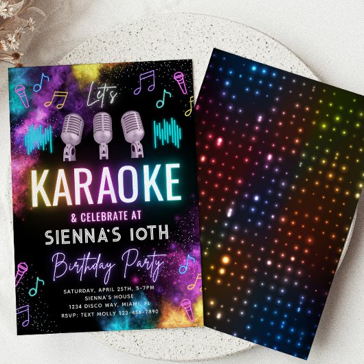 Invitation d'anniversaire du karaoké | Karaoke Par