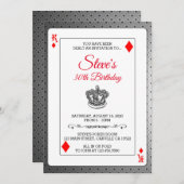 Invitation d'anniversaire du King Diamonds Poker (Devant / Derrière)