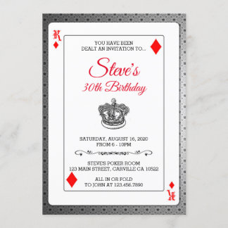 Invitation d'anniversaire du King Diamonds Poker