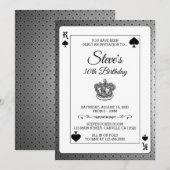 Invitation d'anniversaire du King of Spades Poker (Devant / Derrière)
