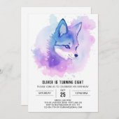 Invitation d'anniversaire du loup céleste (Devant / Derrière)