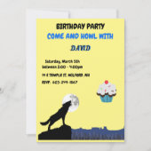 Invitation d'anniversaire du loup Come & "HOWL" (Devant)