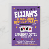 Invitation d'anniversaire du magicien - baguette e (Devant / Derrière)