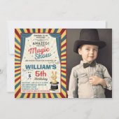 Invitation d'anniversaire du magicien Spectacle ma (Devant)