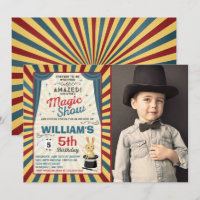 Invitation d'anniversaire du magicien Spectacle ma