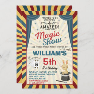 Invitation d'anniversaire du magicien Spectacle ma