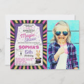 Invitation d'anniversaire du magicien Spectacle ma (Devant)