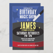 Invitation d'anniversaire du magicien - Top Hat &  (Devant / Derrière)