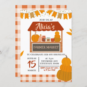 Invitation d'anniversaire du marché d'automne