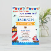Invitation d'anniversaire du marin Garçon 1ère fêt (Debout devant)