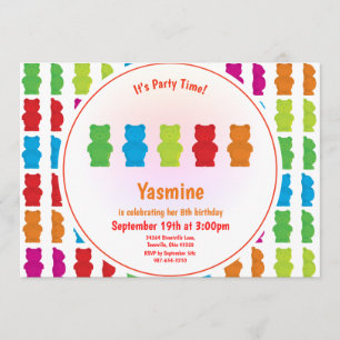 Invitation d'anniversaire du Motif de l'ours de go