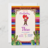 Invitation d'anniversaire du Muchachito Cactus mex (Devant)