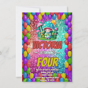 Invitation d'anniversaire du Mushroom Guardian pou